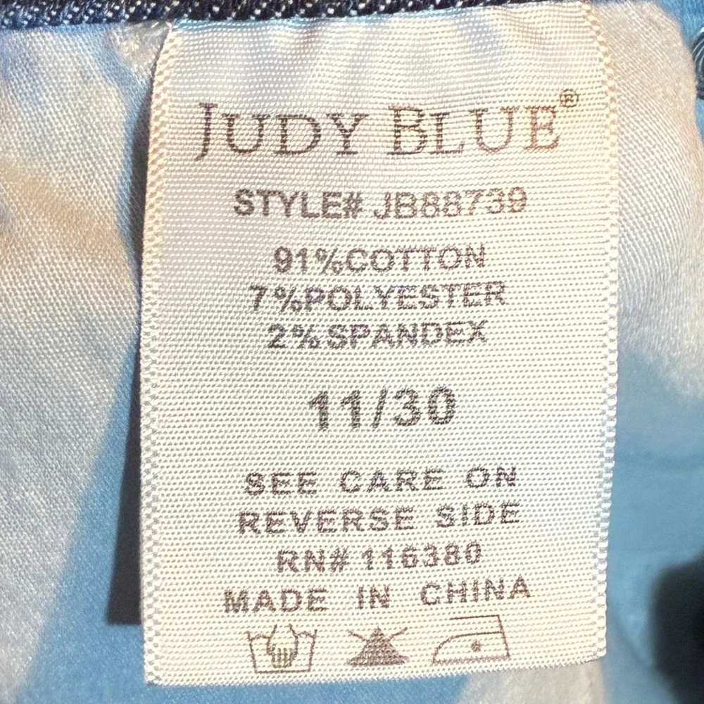 Judy Blue Flare Jeans Women 11/30 JB88739 Distressed High Rise Raw Hem Denim